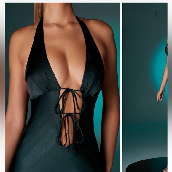 Oh Polly Alessandra halter neck fishtail maxi dress - Picture 2 of 8